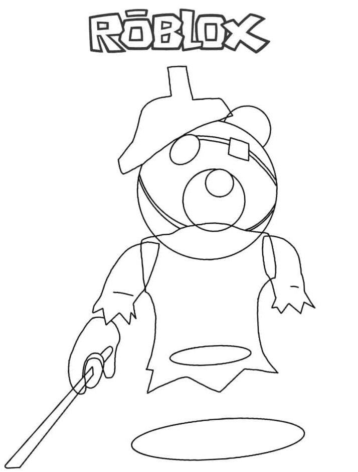 Printable Free Roblox Ghosty Piggy Coloring Page