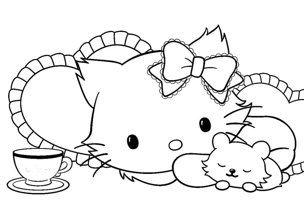 Printable Free So Cute Charmmy Kitty Coloring Page