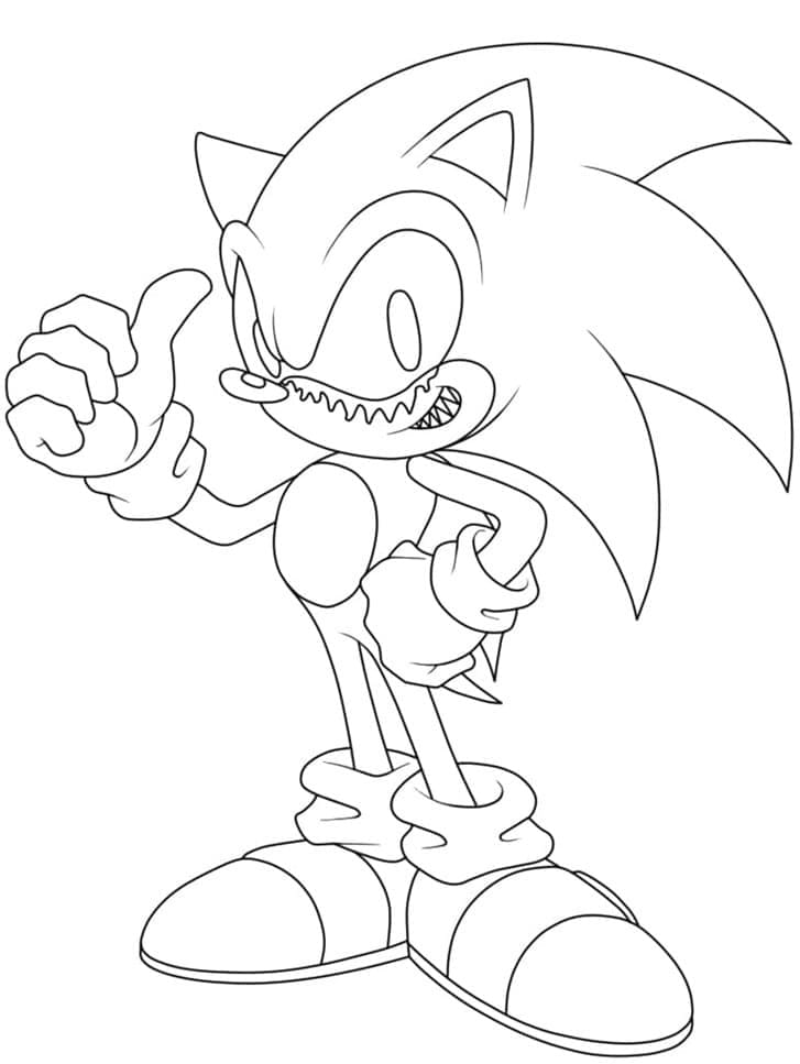 Printable Free Sonic Exe Images Coloring Page