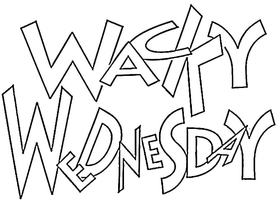 Printable Free Wacky Wednesday Coloring Page