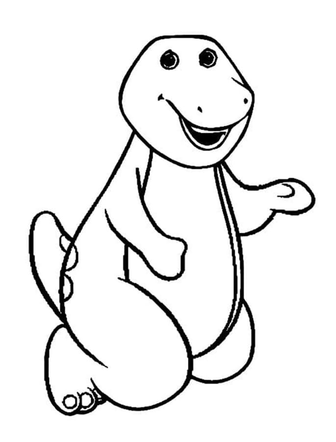 Printable Friendly Barney Coloring Page