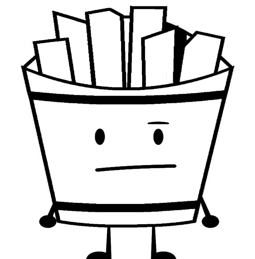 Printable Fries from Battle for Dream Island Coloring Page