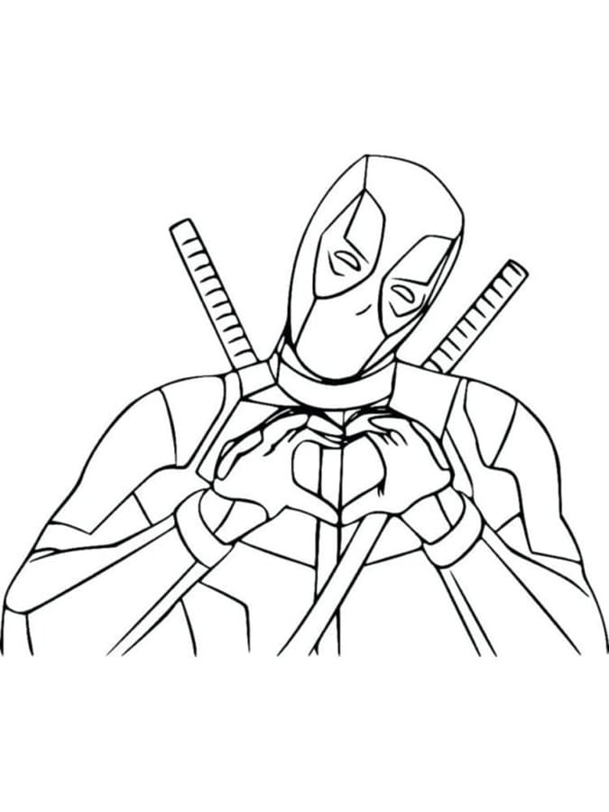 Printable Funny Deadpool Picture Coloring Page