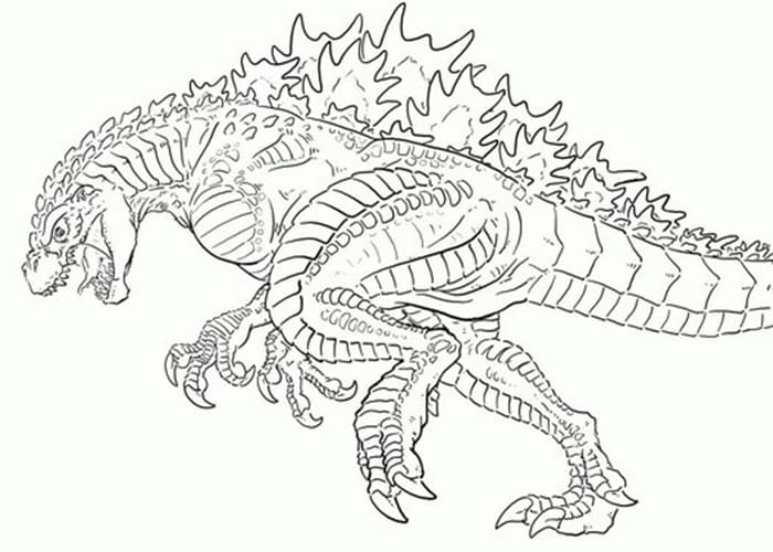Printable Godzilla Mandala Photo Coloring Page