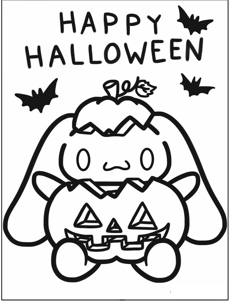 Printable Halloween Cinnamoroll Coloring Page