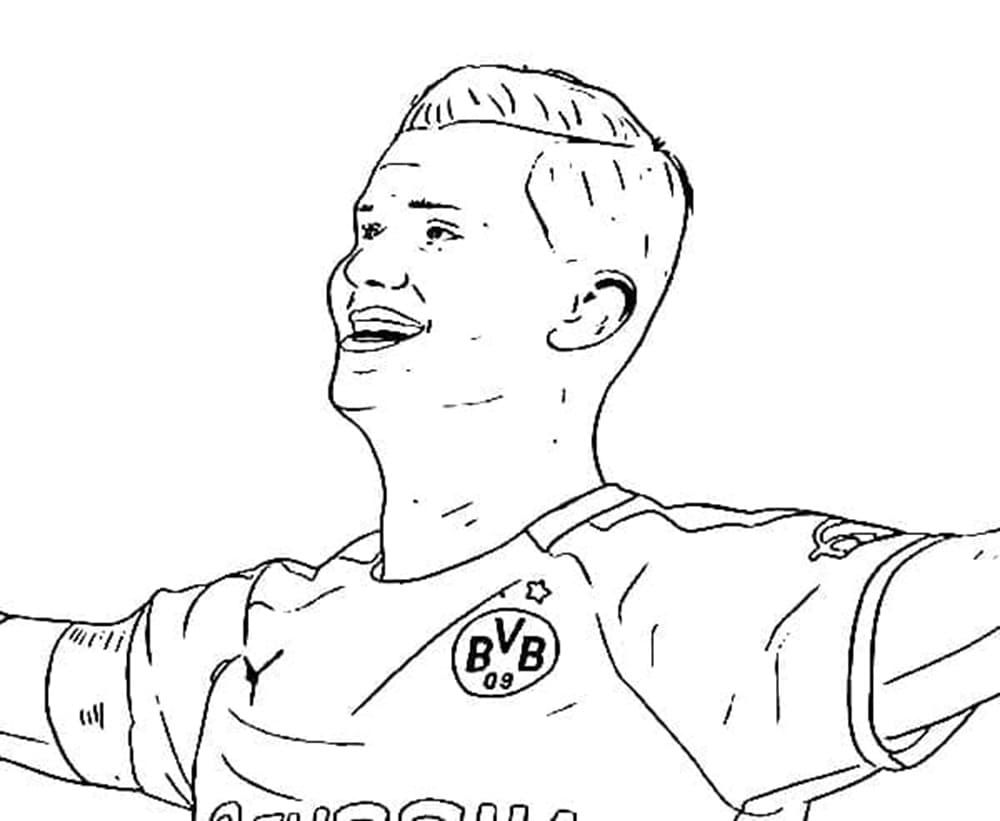 Printable Handsome Erling Haaland Coloring Page