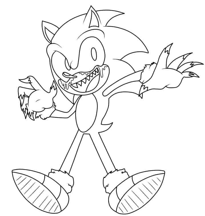 Printable Happy Sonic Exe Coloring Page