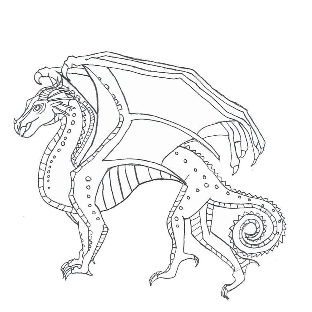 Printable Hivewing Dragon Wings of Fire Coloring Page