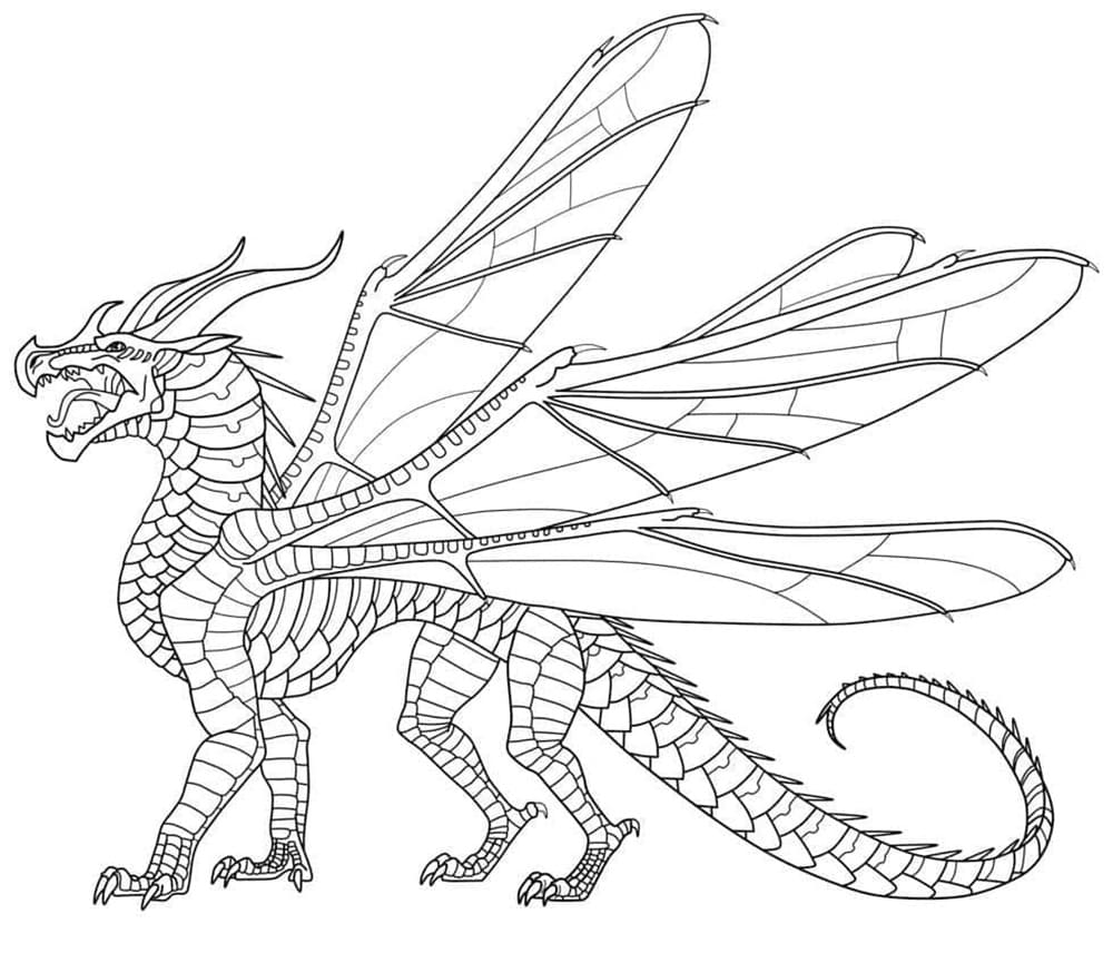 Printable Icewing Dragon Coloring Page