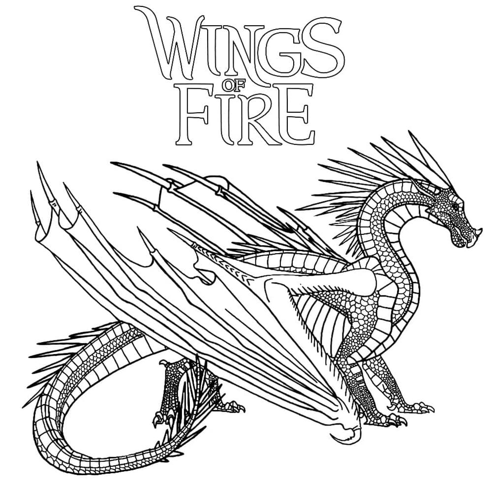 Printable Icewing Dragon Wings of Fire Coloring Page