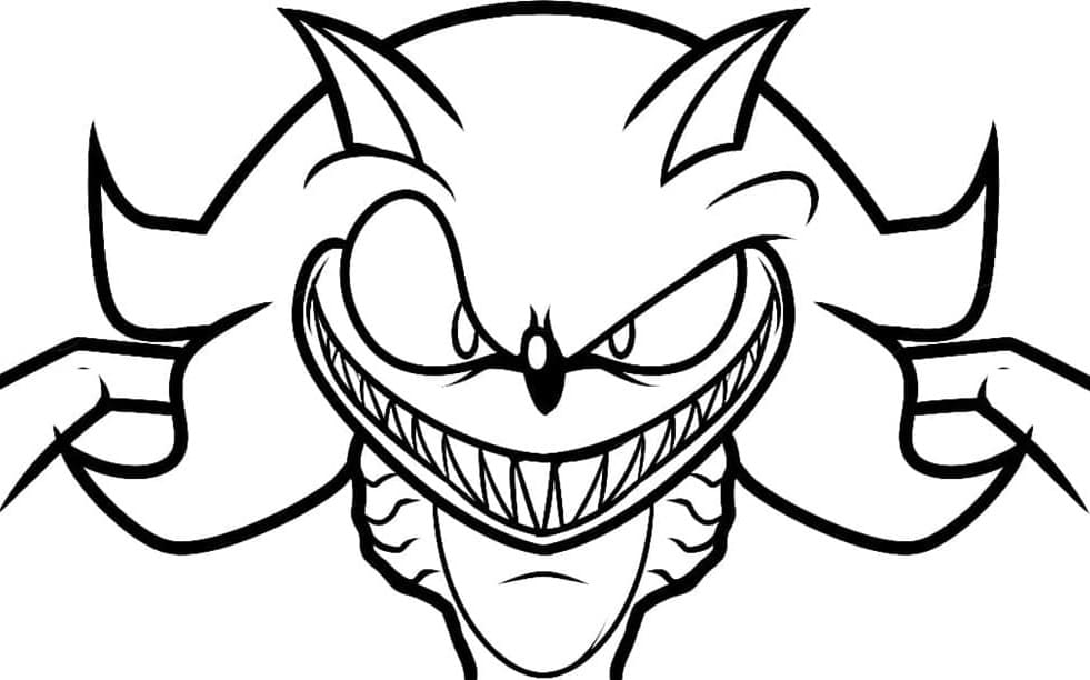 Printable Image of Sonic Exe Coloring Page