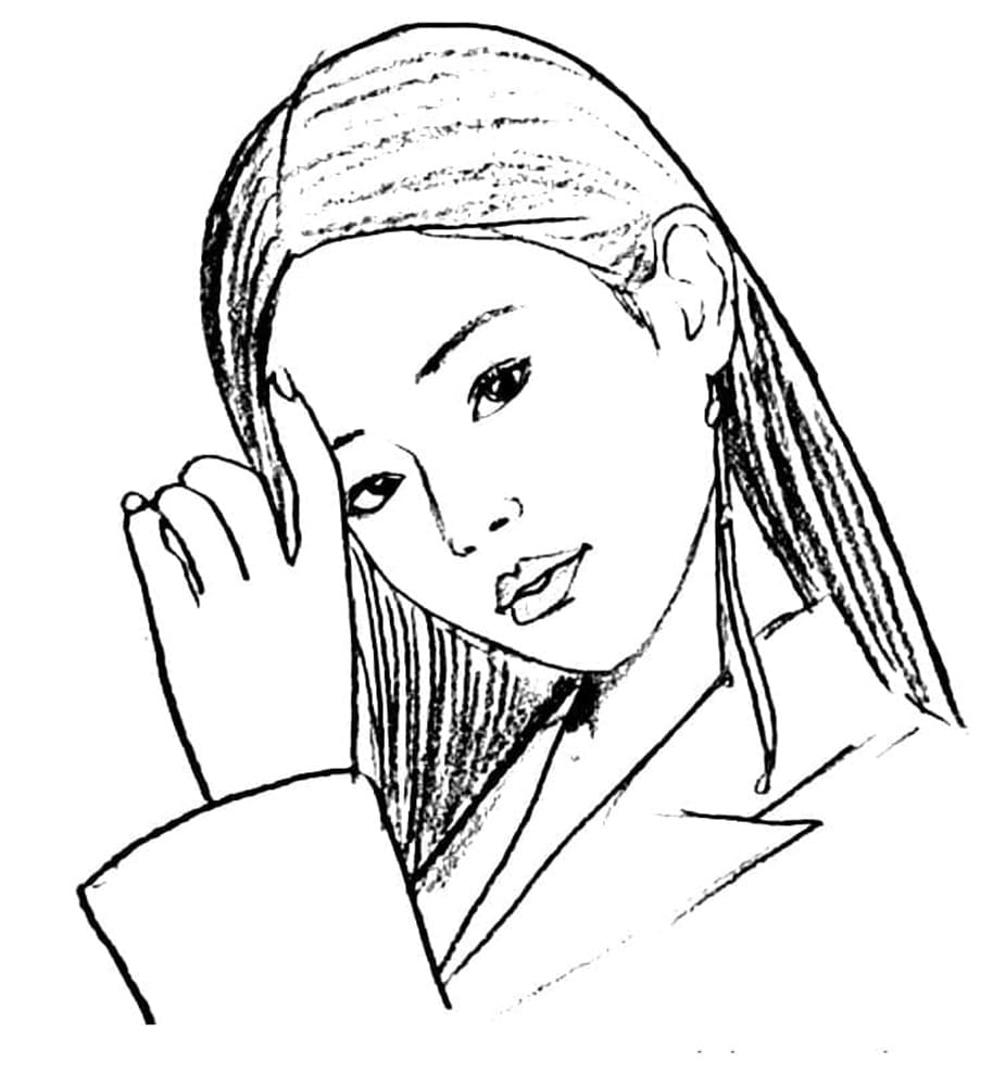 Printable Jennie from Blackpink Coloring Page
