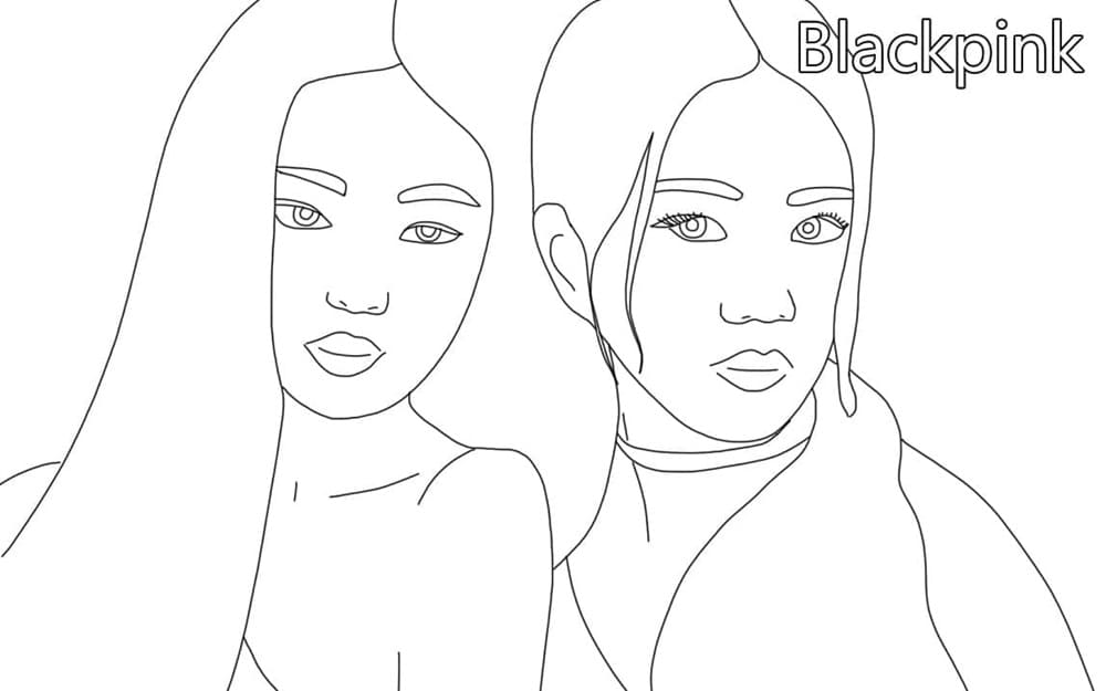 Printable Jisoo and Jennie from Blackpink Coloring Page