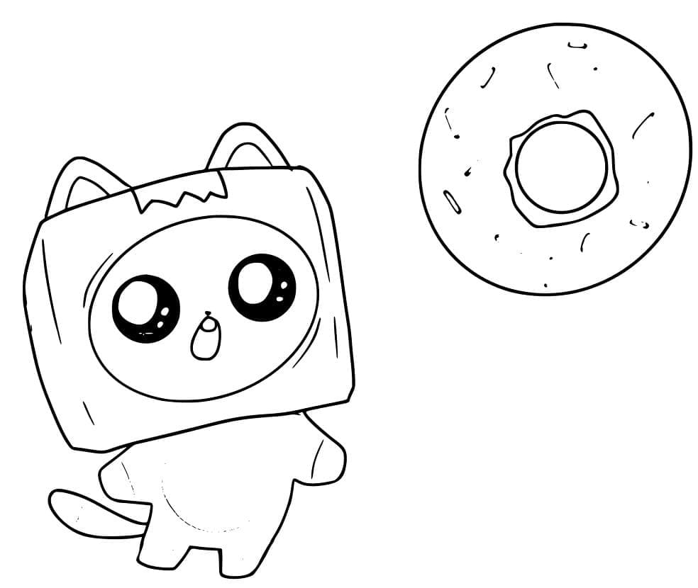 Printable LankyBox Foxy and Donut Coloring Page