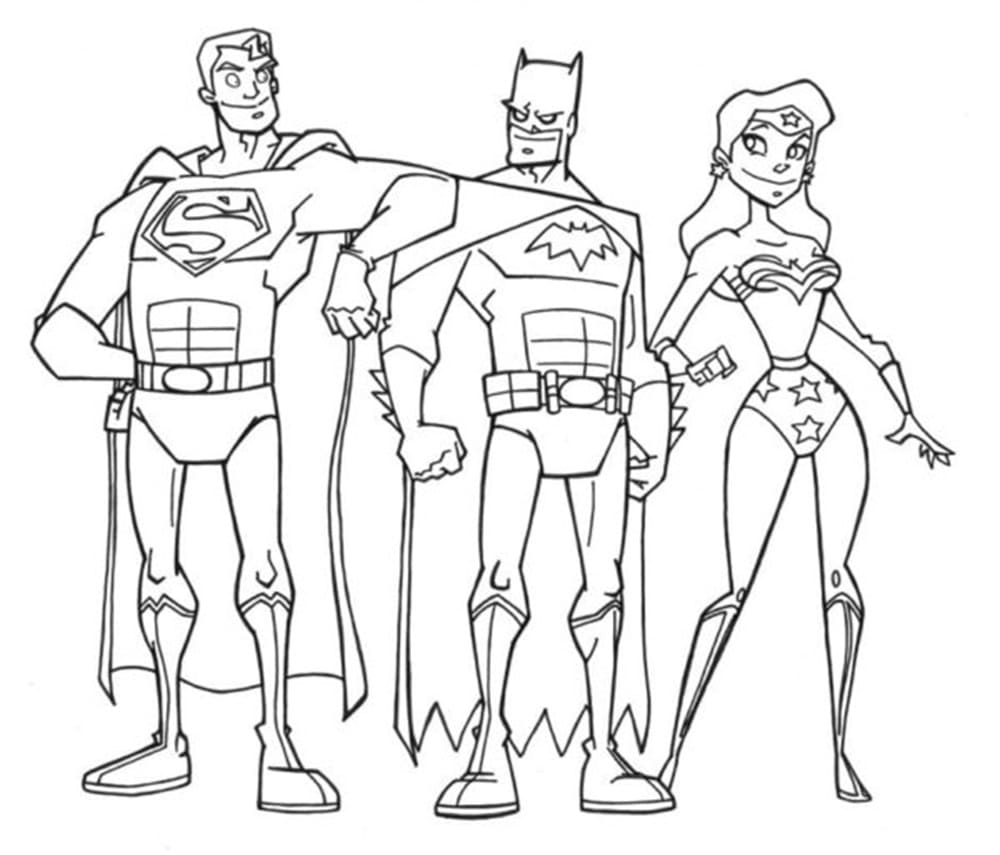 Printable League of Justice Picture Coloring Page