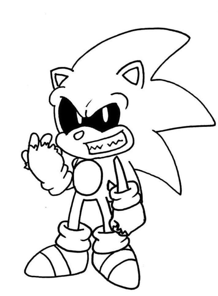 Printable Little Sonic Exe Coloring Page