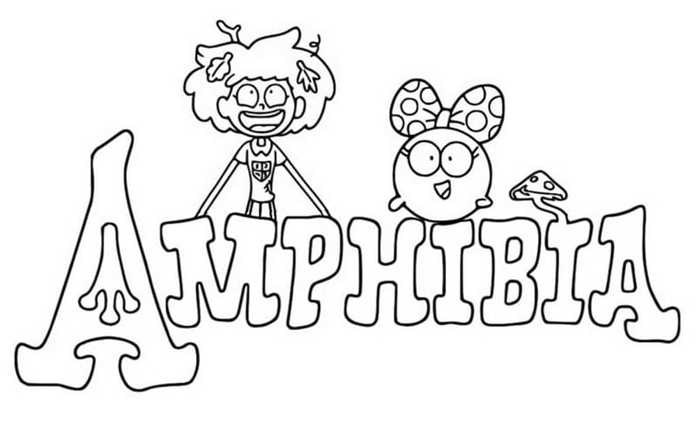 Printable Logo Amphibia Coloring Page