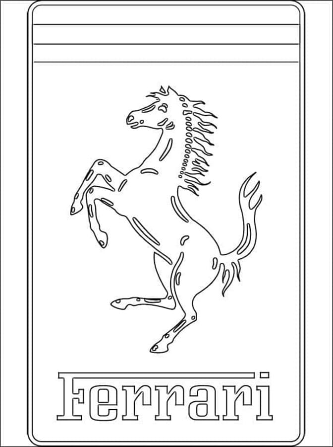Printable Logo Ferrari Coloring Page