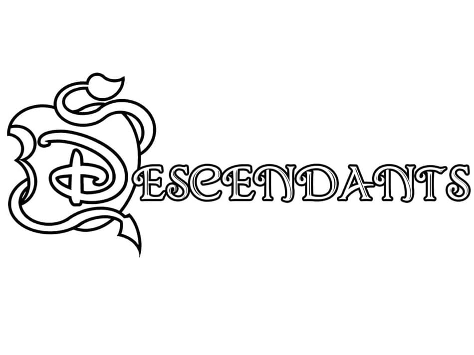 Printable Logo of Descendants Coloring Page