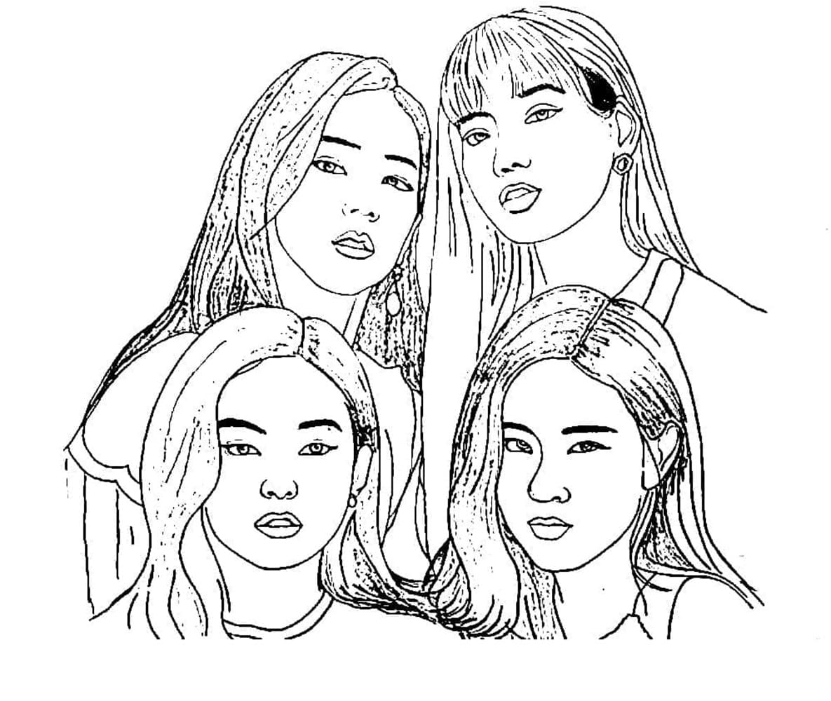 Printable Lovely Blackpink Coloring Page