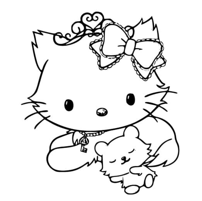 Printable Lovely Charmmy Kitty Photo Coloring Page
