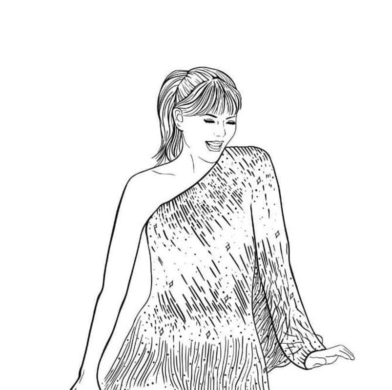 Printable Lovely Taylor Swift Coloring Page