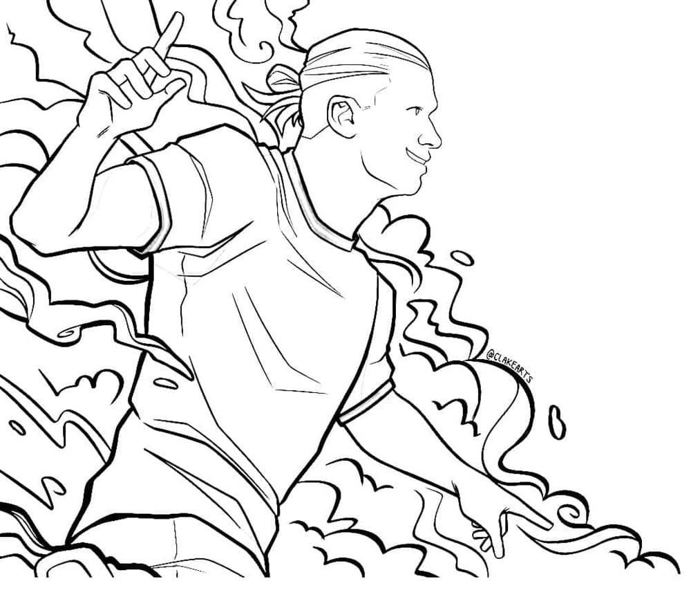 Printable Manchester City Erling Haaland Coloring Page