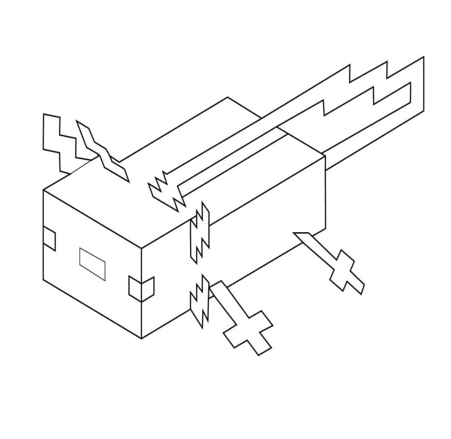 Printable Minecraft Axolotl Coloring Page