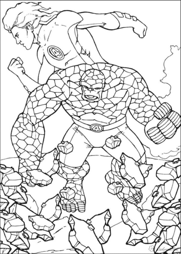 Printable Mister Fantastic Escapes Rockfall Image Coloring Page