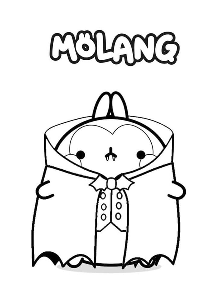 Printable Molang Vampire For Kids Coloring Page