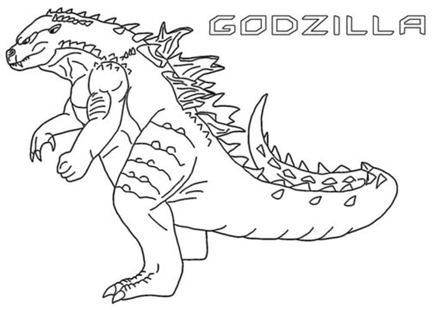 Printable Normal Godzilla Photo Coloring Page