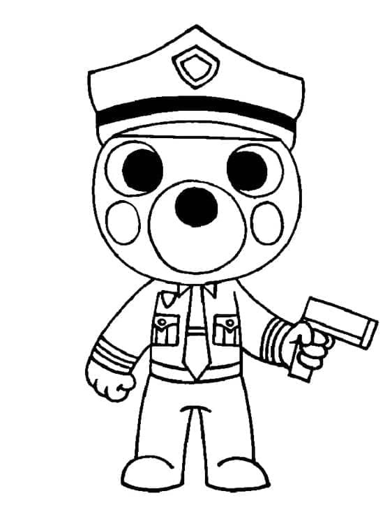 Printable Officer Doggy Coloring Page