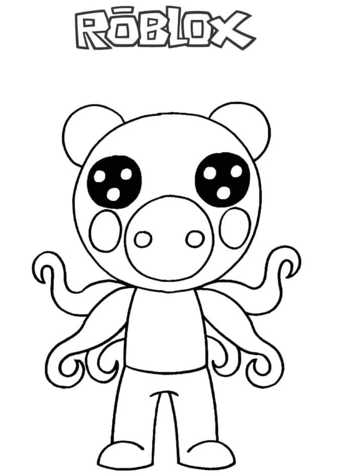 Printable Parasee Piggy Free Coloring Page