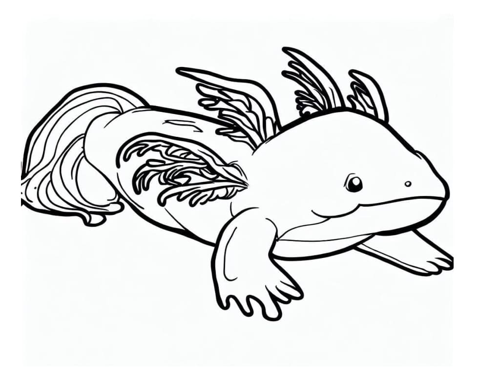Printable Perfect Axolotl Coloring Page