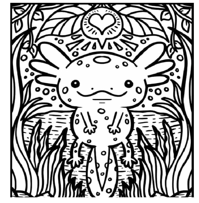 Printable Perfect Normal Axolotl Coloring Page
