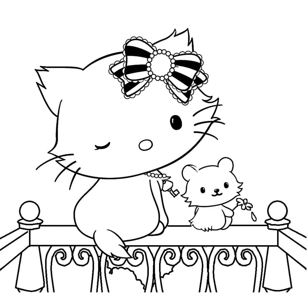 Printable Pet Suger and Charmmy Kitty Coloring Page