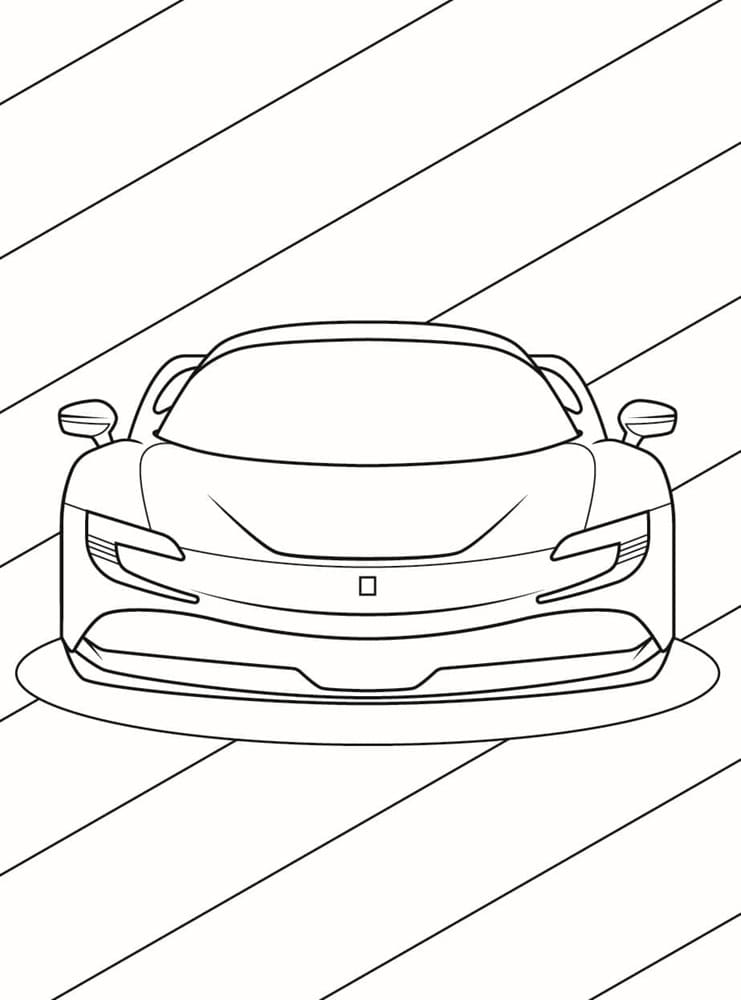 Printable Picture of Ferrari Coloring Page