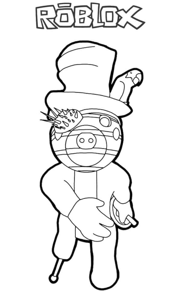 Printable Piggy Roblox Zack Free Coloring Page