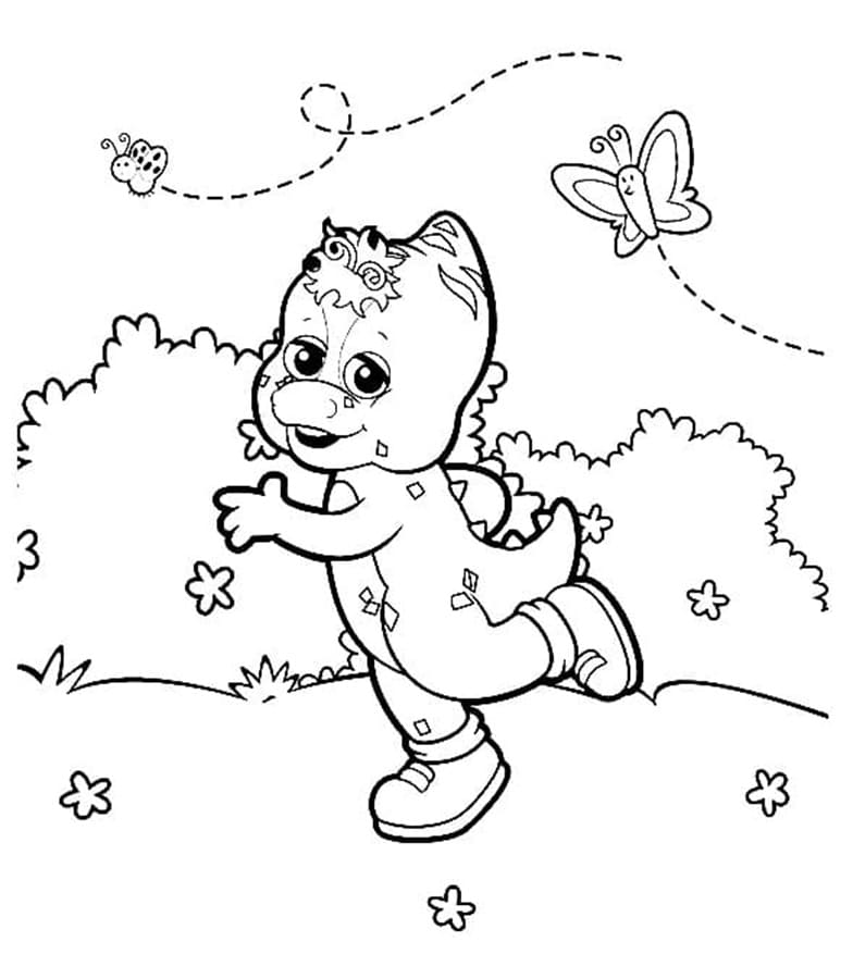 Printable Riff in Barney And Friends Coloring Page