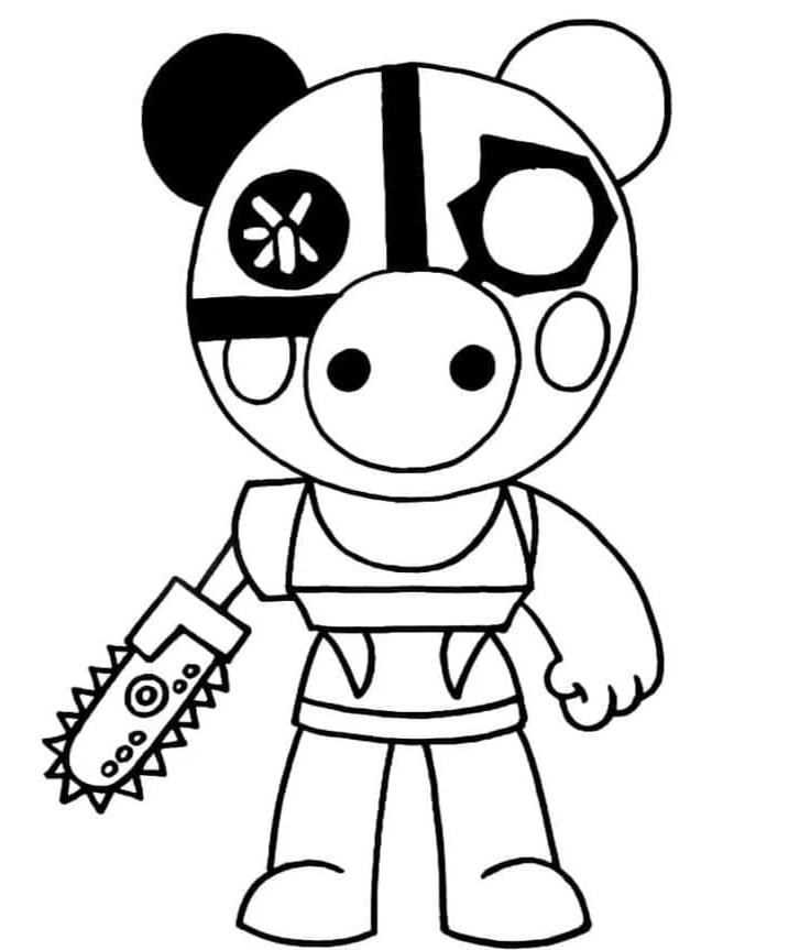 Printable Roblox Badgy Piggy Coloring Page