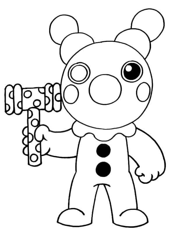 Printable Roblox Clowny Piggy Coloring Page
