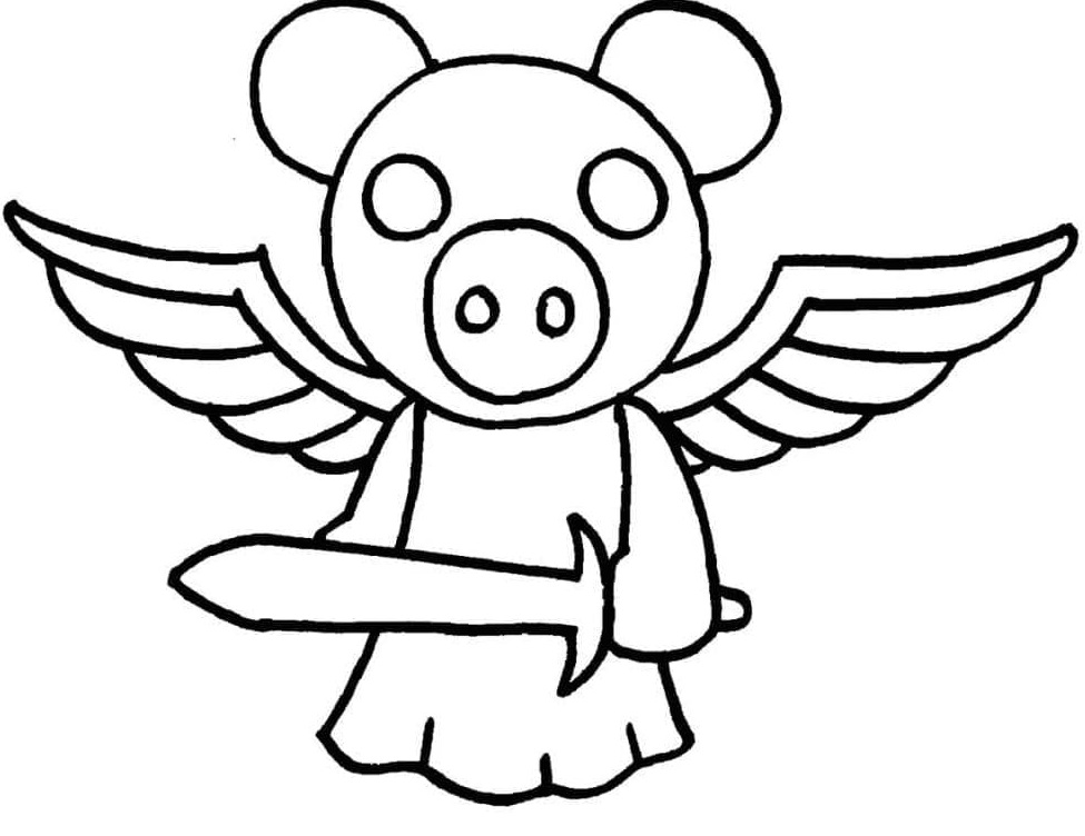 Printable Roblox Gold Piggy Coloring Page