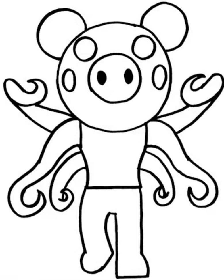 Printable Roblox Infected Piggy Coloring Page