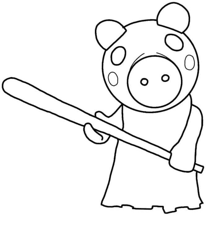 Printable Roblox Memory Piggy Coloring Page