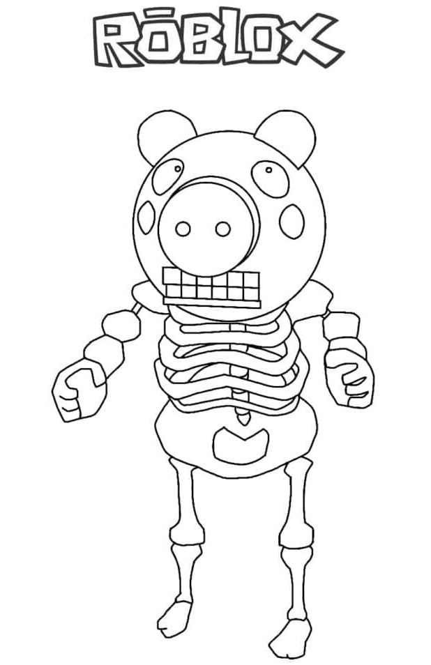 Printable Roblox Skelly Piggy Coloring Page