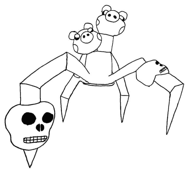Printable Roblox Spider Piggy Coloring Page