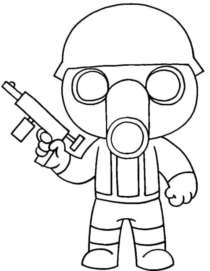 Printable Roblox Torcher Piggy Coloring Page
