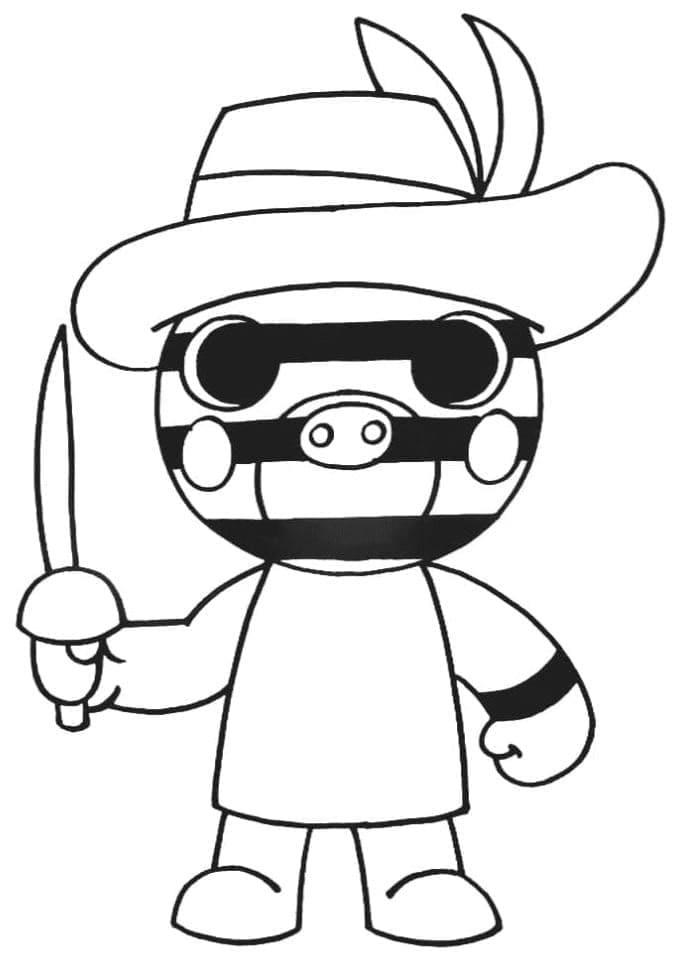 Printable Roblox Zizzy Piggy Coloring Page