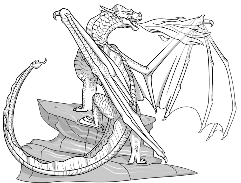 Printable Sandwing Dragon Coloring Page