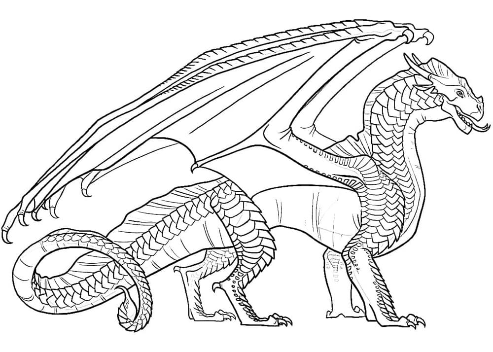 Printable Sandwing Dragon Wings of Fire Coloring Page
